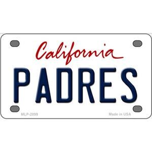 MLB Padres License Plate Tag Metal San Diego White Wall Sign CA New Baseball
